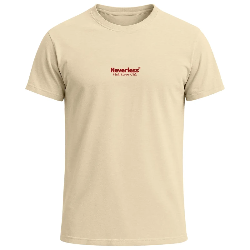 Herren T-Shirt Backprint Pasta Lovers Club Nudeln Italien Grafikshirt Sommer Fashion Streetstyle Baumwolle