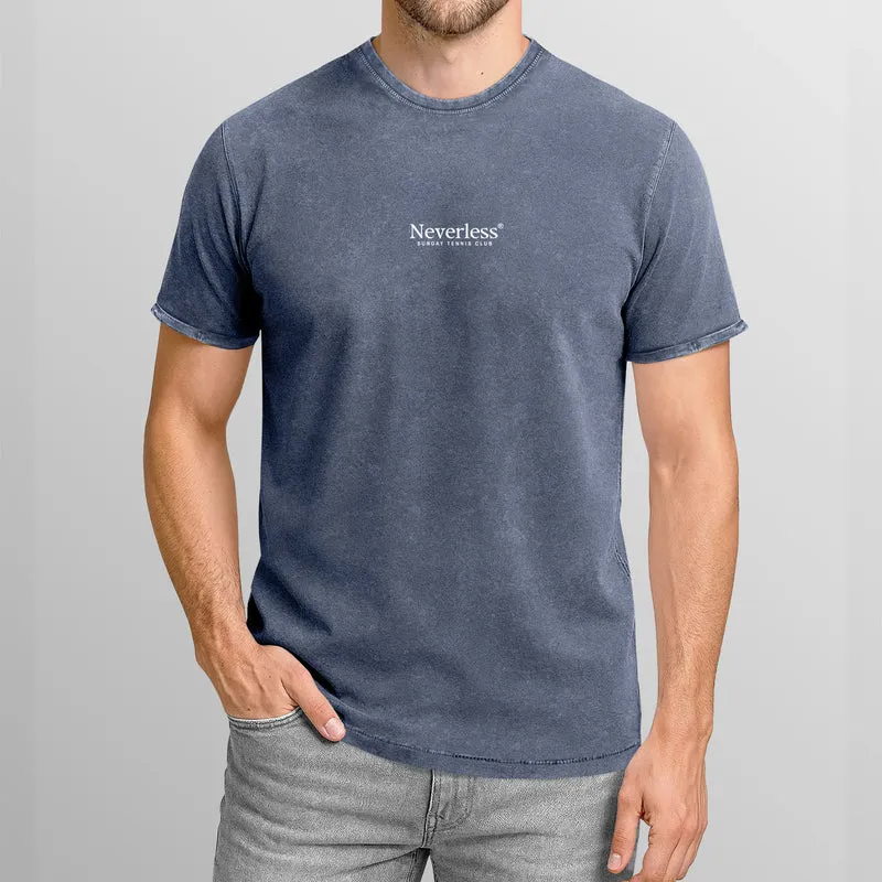 Herren Vintage T-Shirt Backprint Tennis Club Aufdruck Grafikshirt Sport Printshirt T-Shirt Aufdruck Used Look