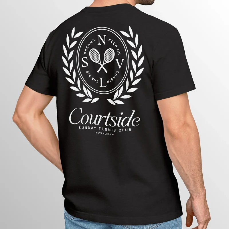 Herren T-Shirt Backprint Tennis Club Aufdruck Grafikshirt Sport Printshirt Fashion Streetstyle