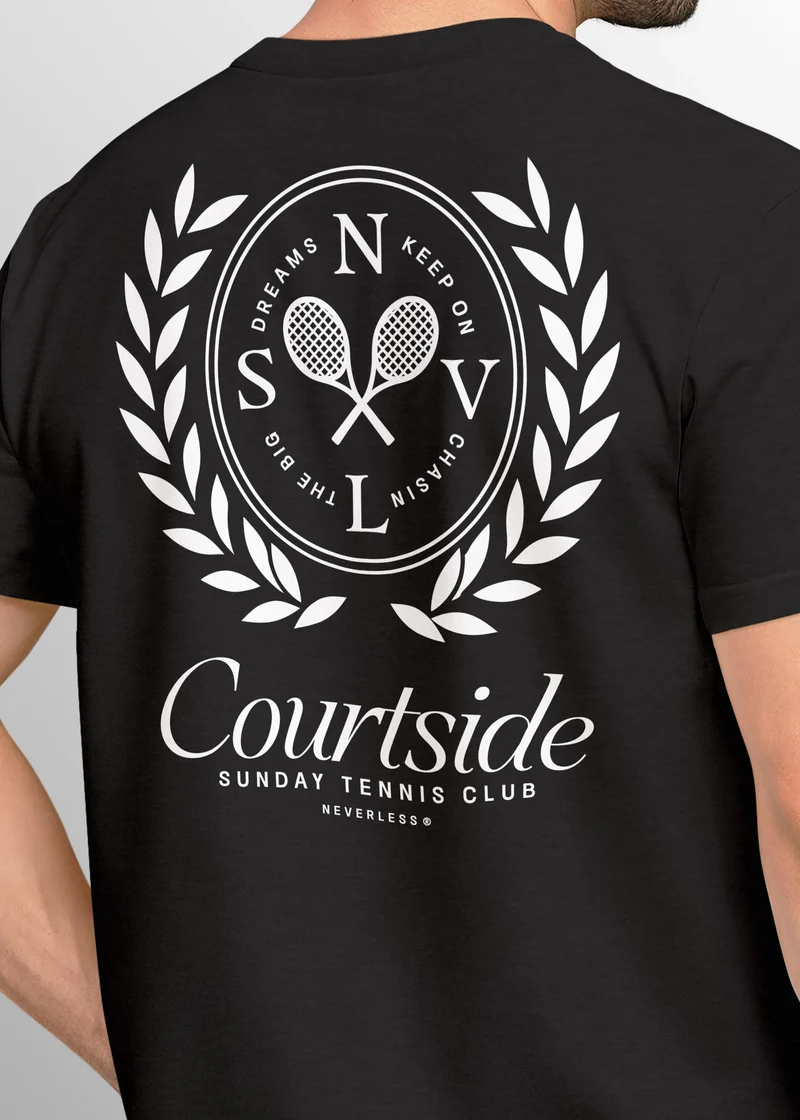 Herren T-Shirt Backprint Tennis Club Aufdruck Grafikshirt Sport Printshirt Fashion Streetstyle