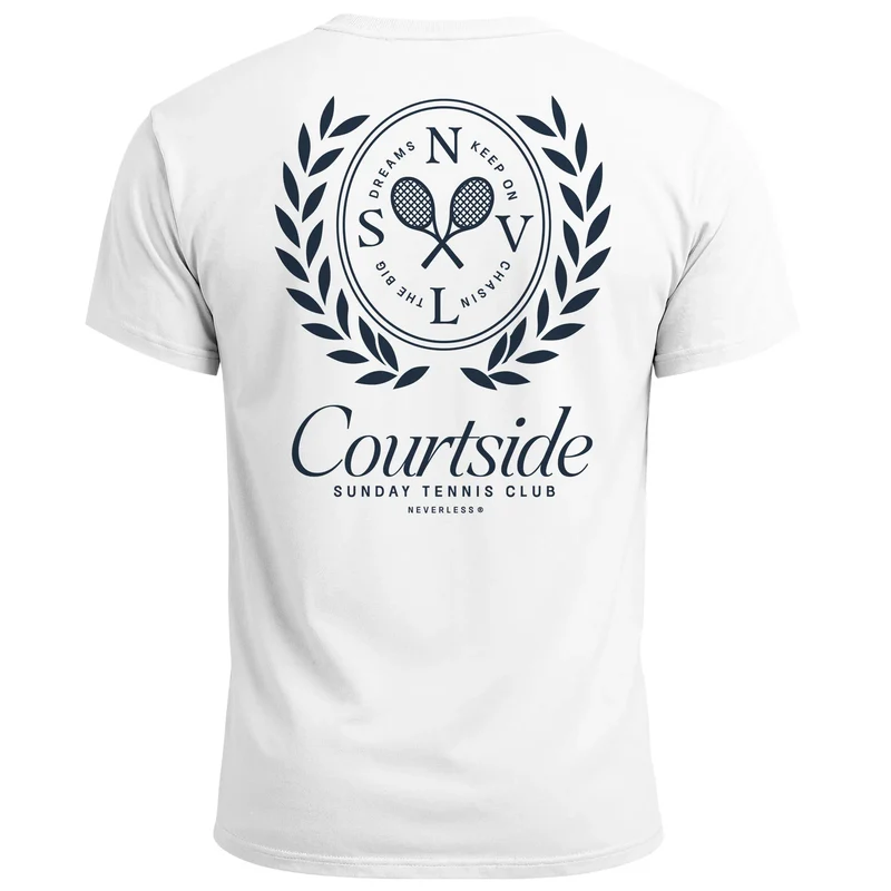 Herren T-Shirt Backprint Tennis Club Aufdruck Grafikshirt Sport Printshirt Fashion Streetstyle