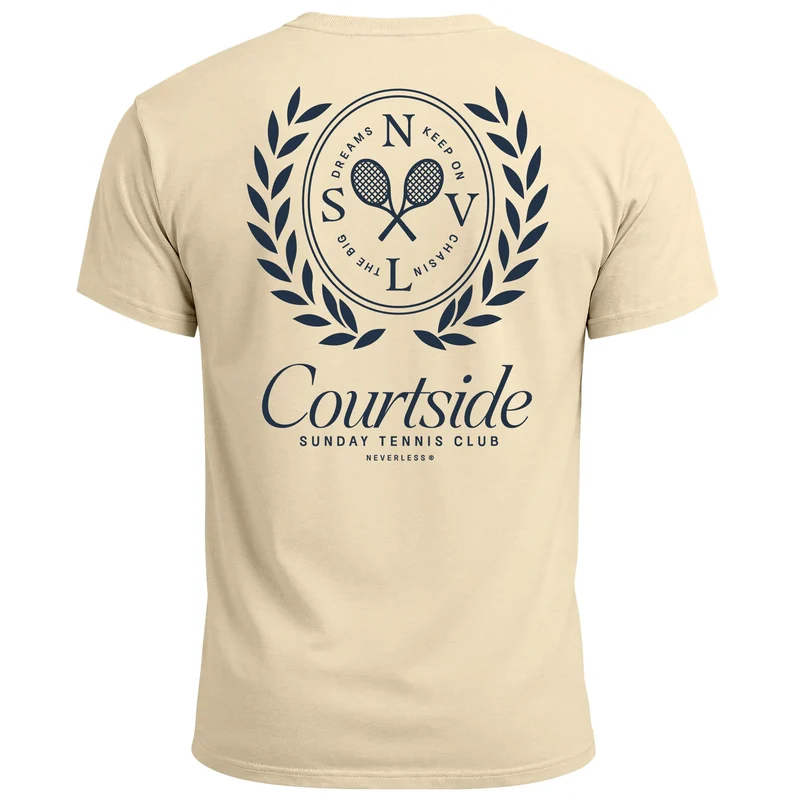 Herren T-Shirt Backprint Tennis Club Aufdruck Grafikshirt Sport Printshirt Fashion Streetstyle