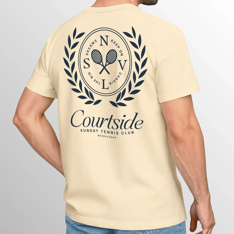 Herren T-Shirt Backprint Tennis Club Aufdruck Grafikshirt Sport Printshirt Fashion Streetstyle