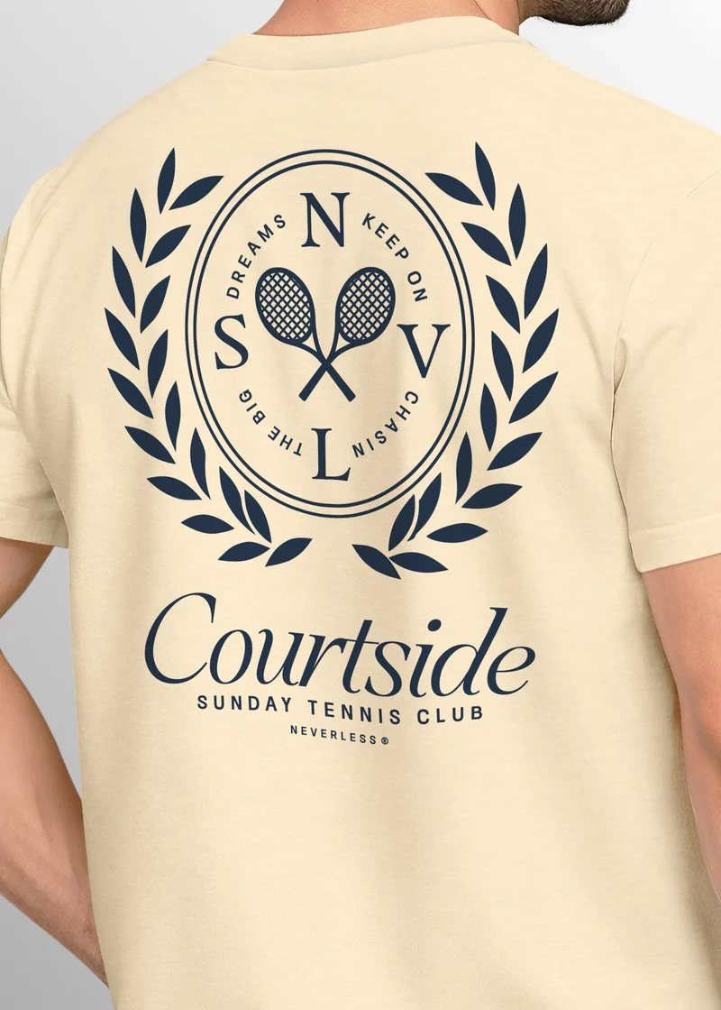 Herren T-Shirt Backprint Tennis Club Aufdruck Grafikshirt Sport Printshirt Fashion Streetstyle