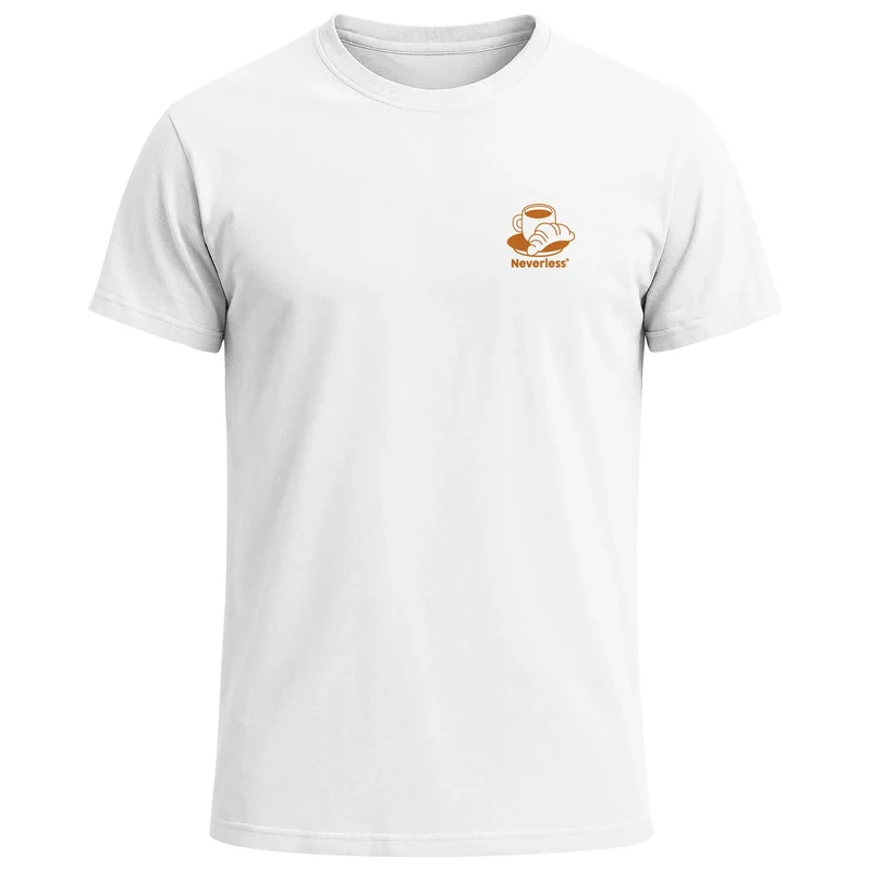 Herren T-Shirt Backprint Grafikshirt Rückendruck Coffee Croissant Kaffeeliebhaber Fashion Streetstyle