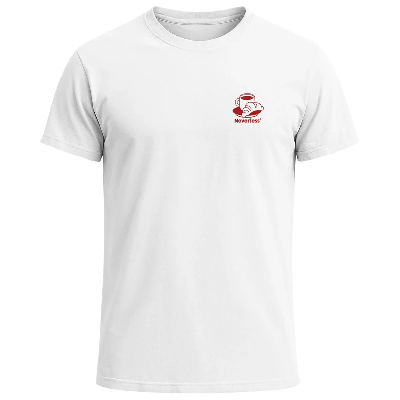 Herren T-Shirt Backprint Grafikshirt Rückendruck Coffee Croissant Kaffeeliebhaber Fashion Streetstyle