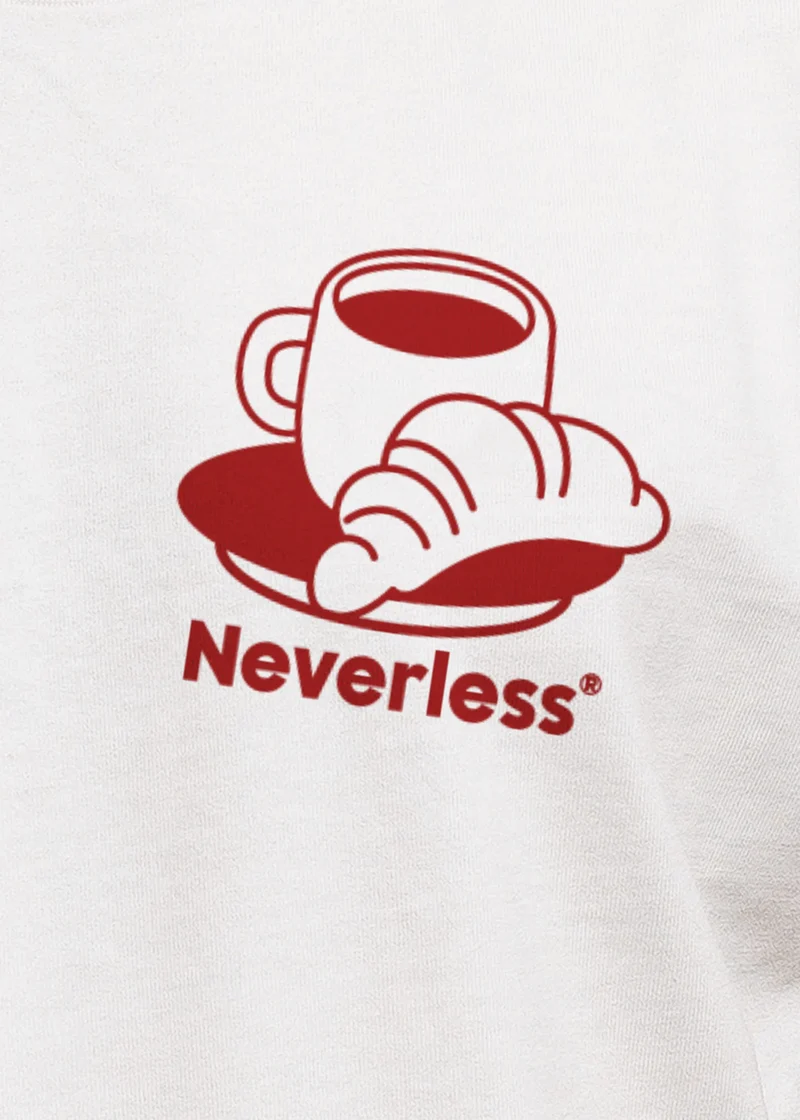 Herren T-Shirt Backprint Grafikshirt Rückendruck Coffee Croissant Kaffeeliebhaber Fashion Streetstyle