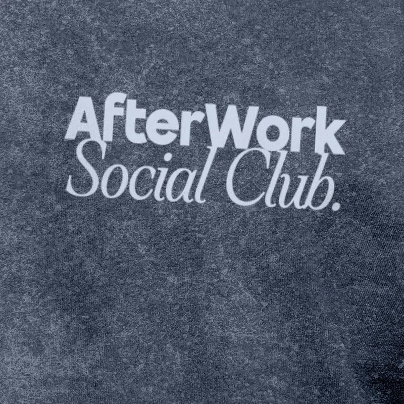 Herren Vintage T-Shirt Backprint Printshirt Baumwolle After Work Social Club Grafik Aufdruck Used Look Fashion Männer