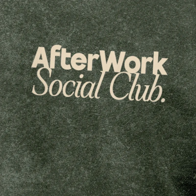 Herren Vintage T-Shirt Backprint Printshirt Baumwolle After Work Social Club Grafik Aufdruck Used Look Fashion Männer
