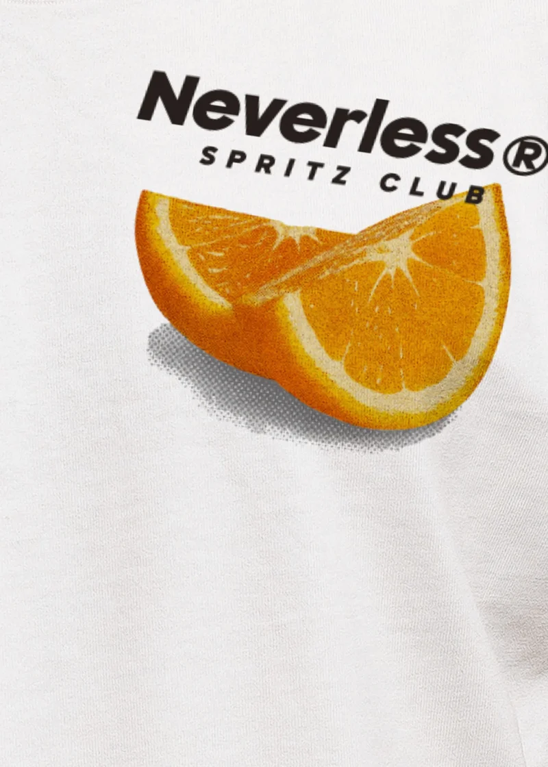 Herren T-Shirt Backprint Aperitivo Spritz Club Orange Sommer Früchte Printshirt Fashion Streetstyle