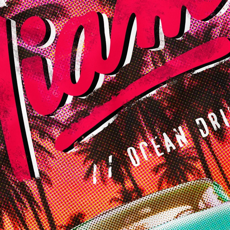 Herren T-Shirt Miami Ocean Drive South Beach Oldtimer Retro Fashion Streetstyle