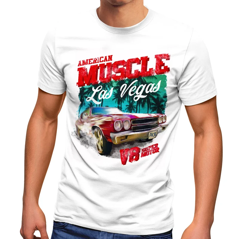 Herren T-Shirt Miami Ocean Drive South Beach Oldtimer Retro Fashion Streetstyle