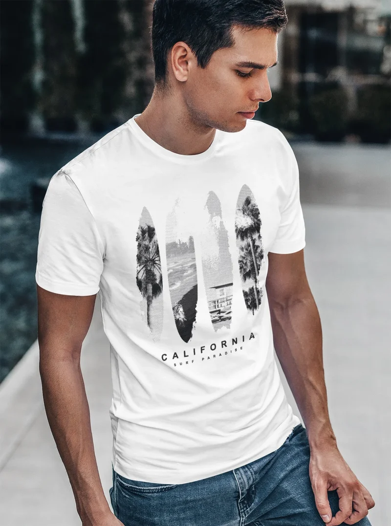 Herren T-Shirt Surfboard California Surfing Kalifornien Fashion Streetstyle