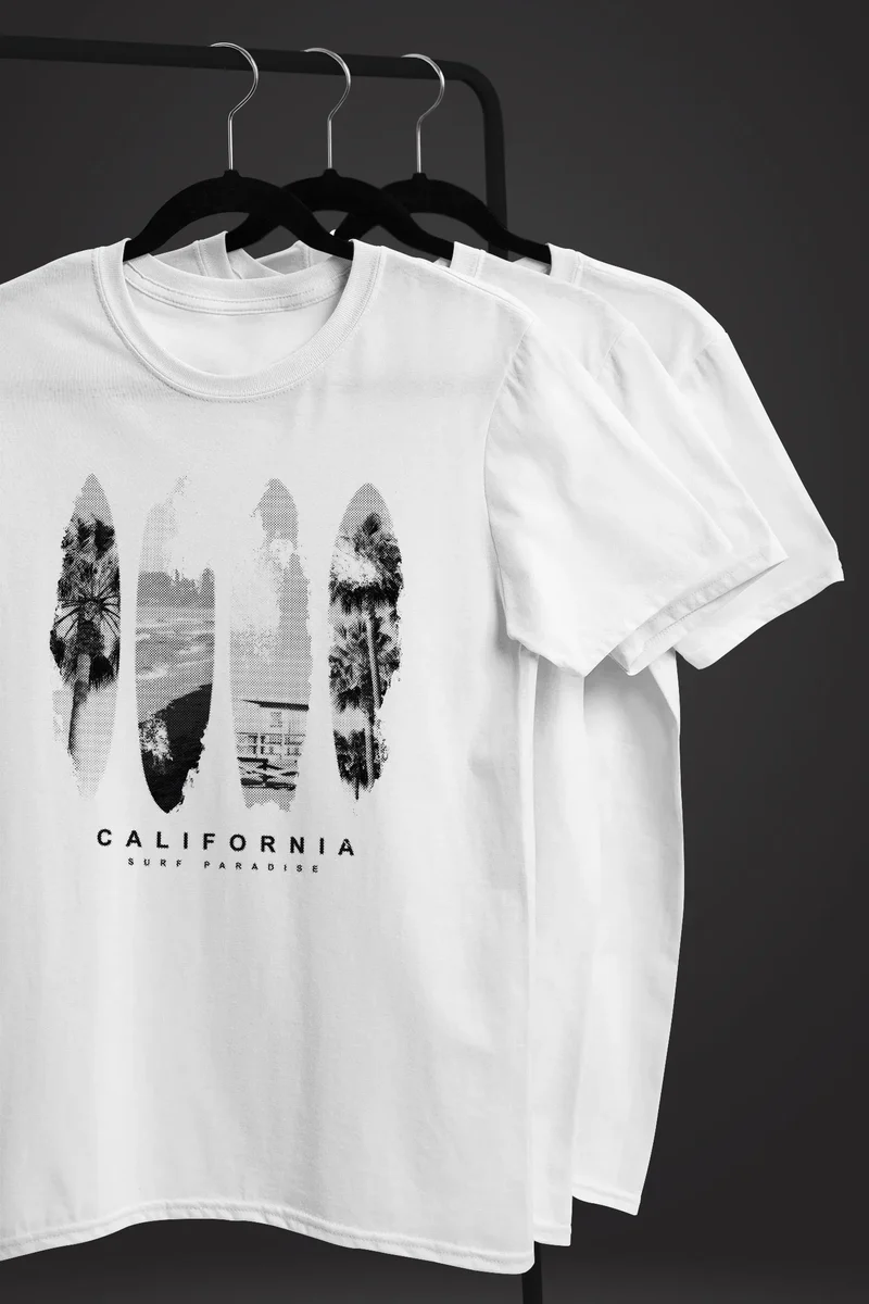 Herren T-Shirt Surfboard California Surfing Kalifornien Fashion Streetstyle