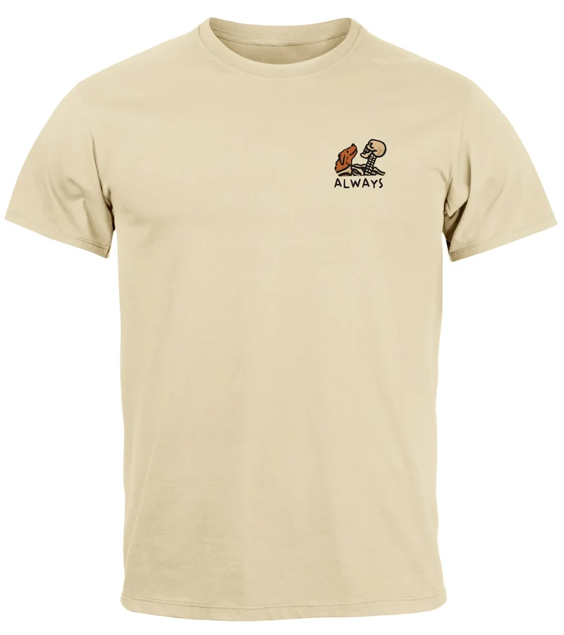 Backprint TShirt Herren Hund Freundschaft Motiv Aufdruck Printshirt Outdoor Fashion