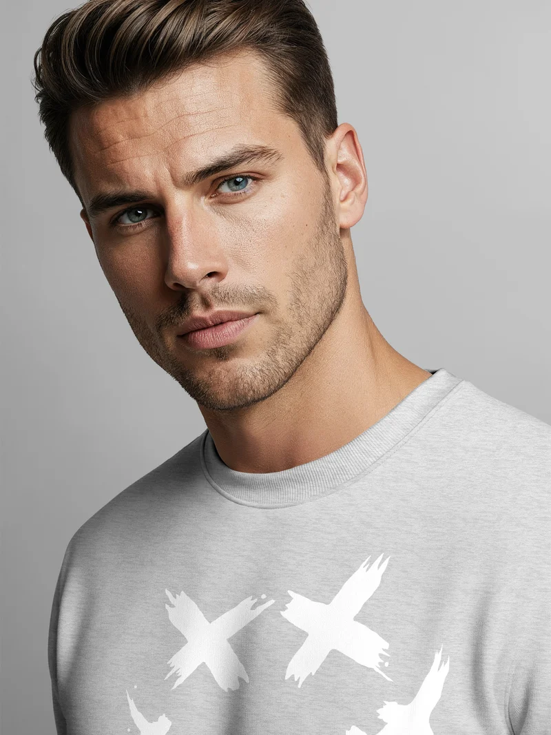 Sweatshirt Herren Drip Face Techwear Fashion Streetstyle Smiling Face Smile Trend Rundhals-Pullover Fashion