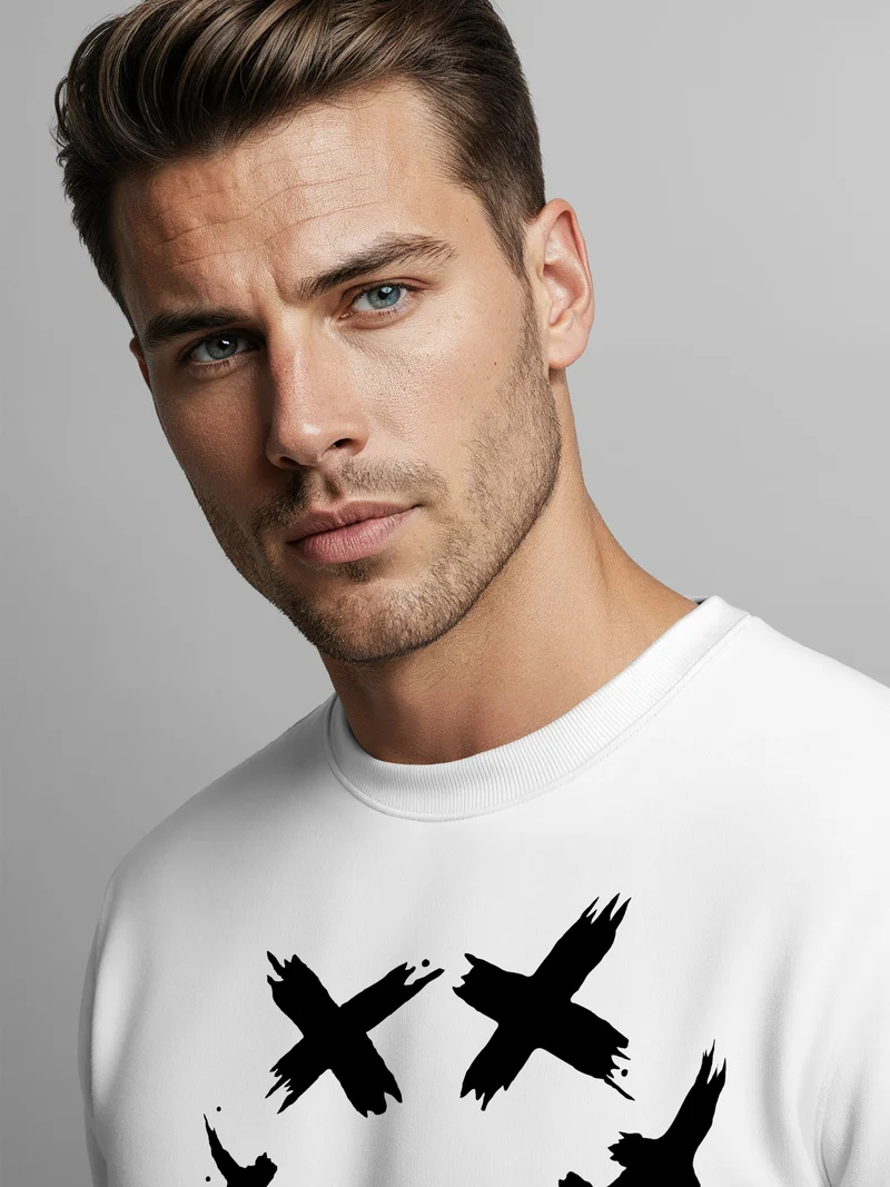 Sweatshirt Herren Drip Face Techwear Fashion Streetstyle Smiling Face Smile Trend Rundhals-Pullover Fashion
