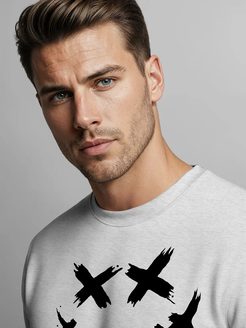 Sweatshirt Herren Drip Face Techwear Fashion Streetstyle Smiling Face Smile Trend Rundhals-Pullover Fashion