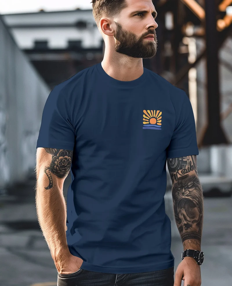 Herren T-Shirt Fashion Naturmotiv Brustlogo Aufdruck Streetstyle Grafikshirt für Urlaub Freizeit