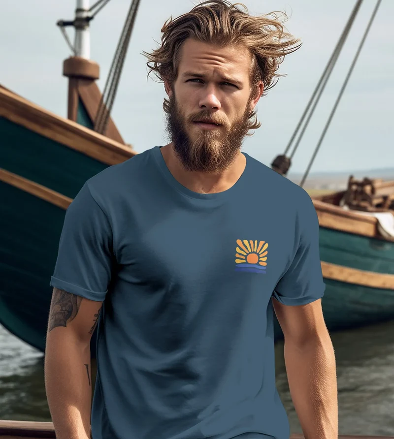 Herren T-Shirt Fashion Naturmotiv Brustlogo Aufdruck Streetstyle Grafikshirt für Urlaub Freizeit