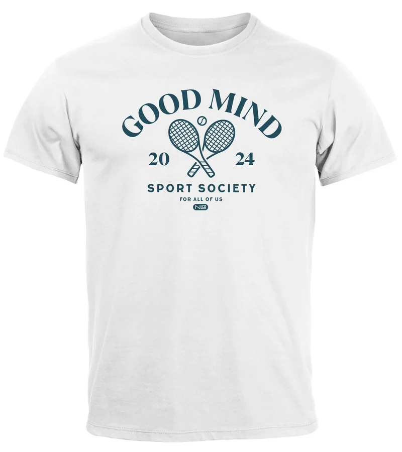 Herren T-Shirt Sport Tennis Grafik Good Mind Sport Society Retro Fashion Streetstyle
