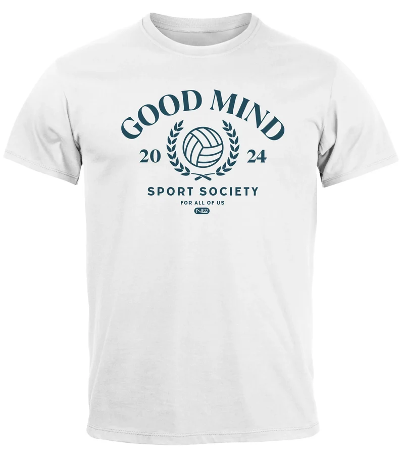 Herren T-Shirt Sport Volleyball Grafik Good Mind Sport Society Fashion Retro Streetstyle