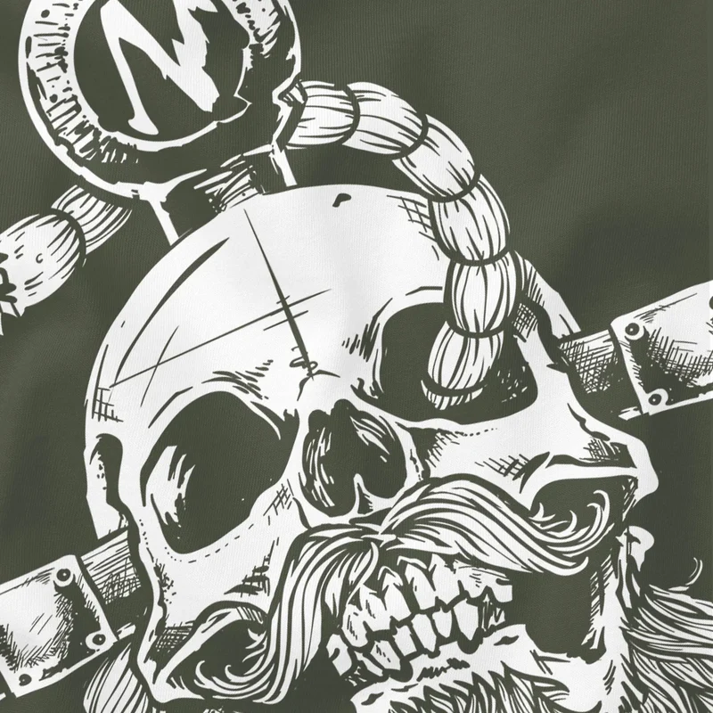 Herren T-Shirt Anker Skull Beard Totenkopf mit Bart Tau Seemann Fashion Streetstyle