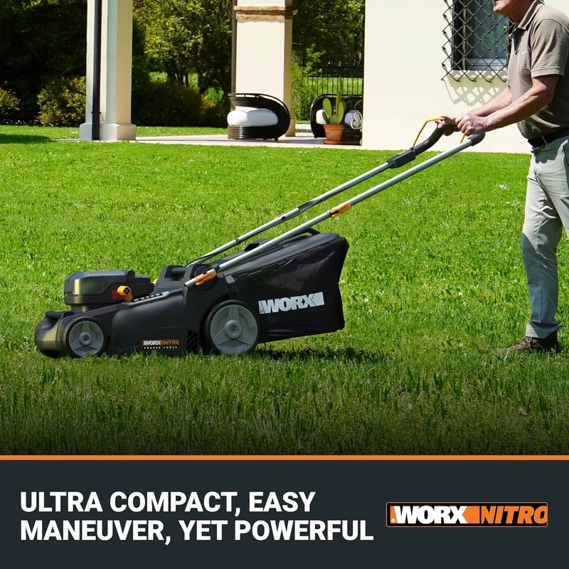 WORX Nitro 40V 16″ Cordless Lawn Mower w/Brushless Motor 2.0 & Intellicut