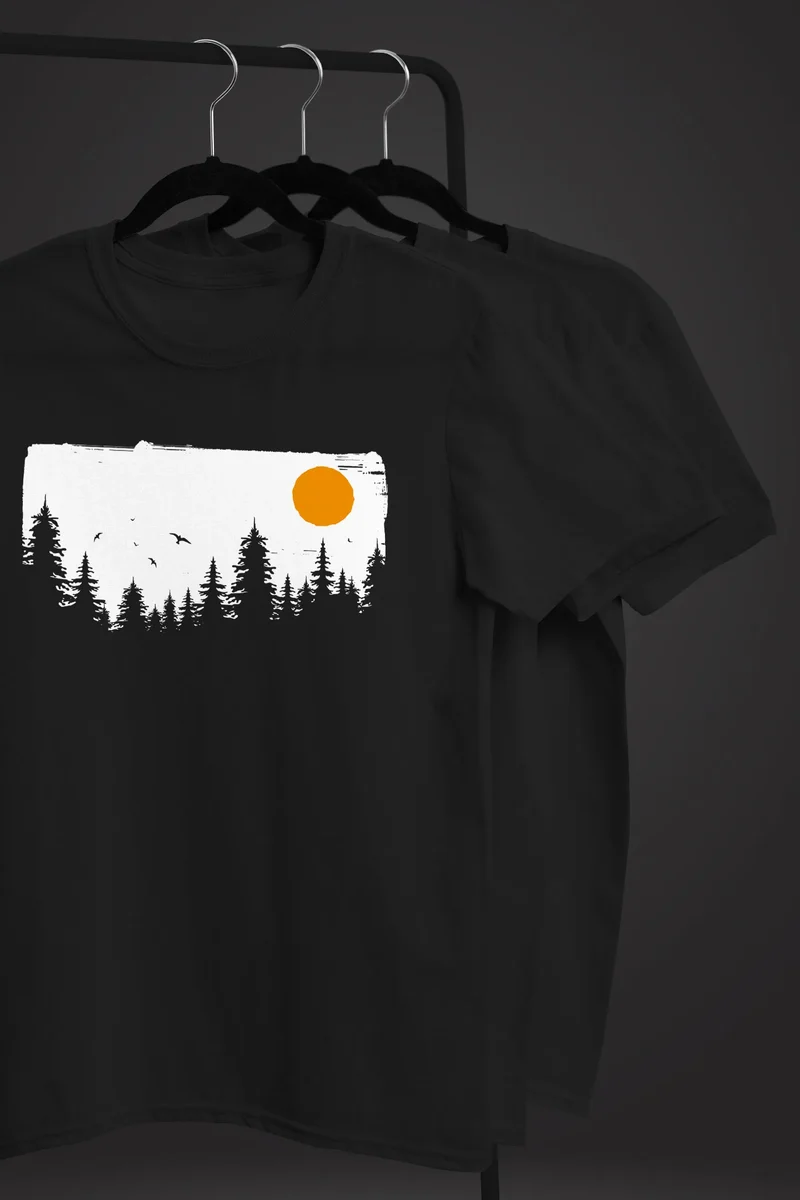 Herren T-Shirt Wald Bäume Outdoor Adventure Abenteuer Natur-Liebhaber Fashion Streetstyle