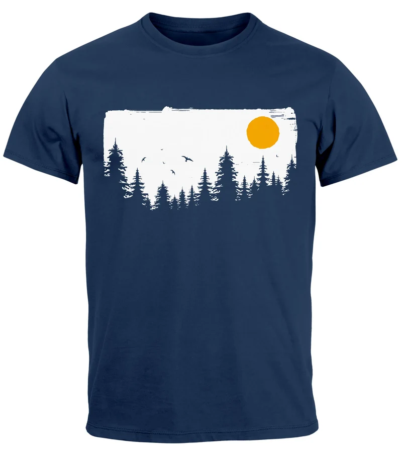 Herren T-Shirt Wald Bäume Outdoor Adventure Abenteuer Natur-Liebhaber Fashion Streetstyle