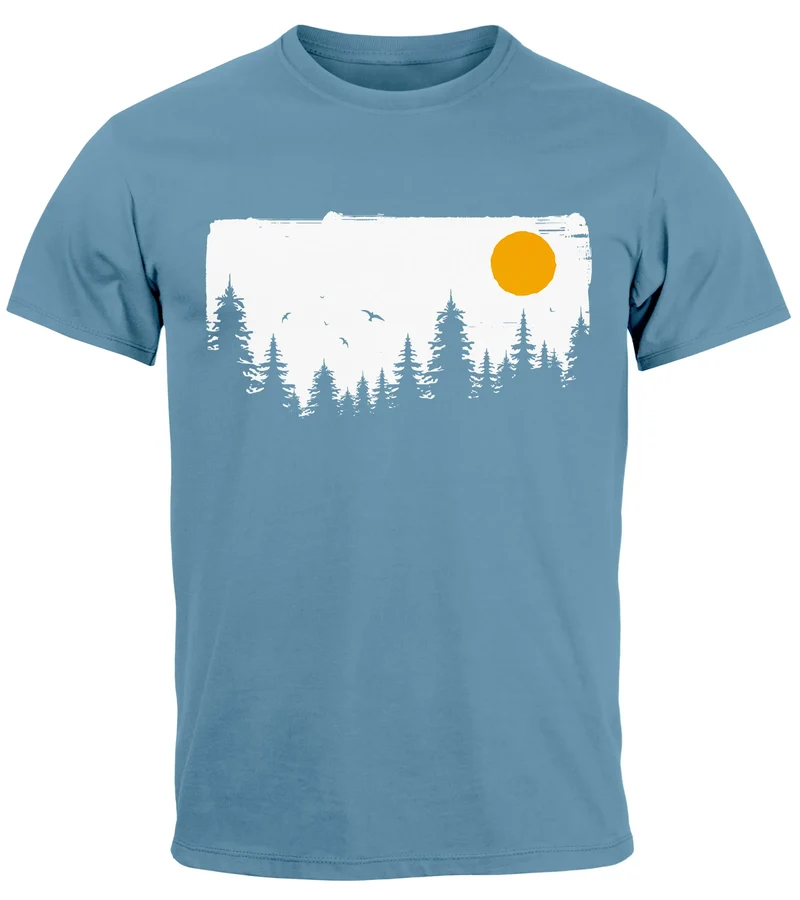 Herren T-Shirt Wald Bäume Outdoor Adventure Abenteuer Natur-Liebhaber Fashion Streetstyle