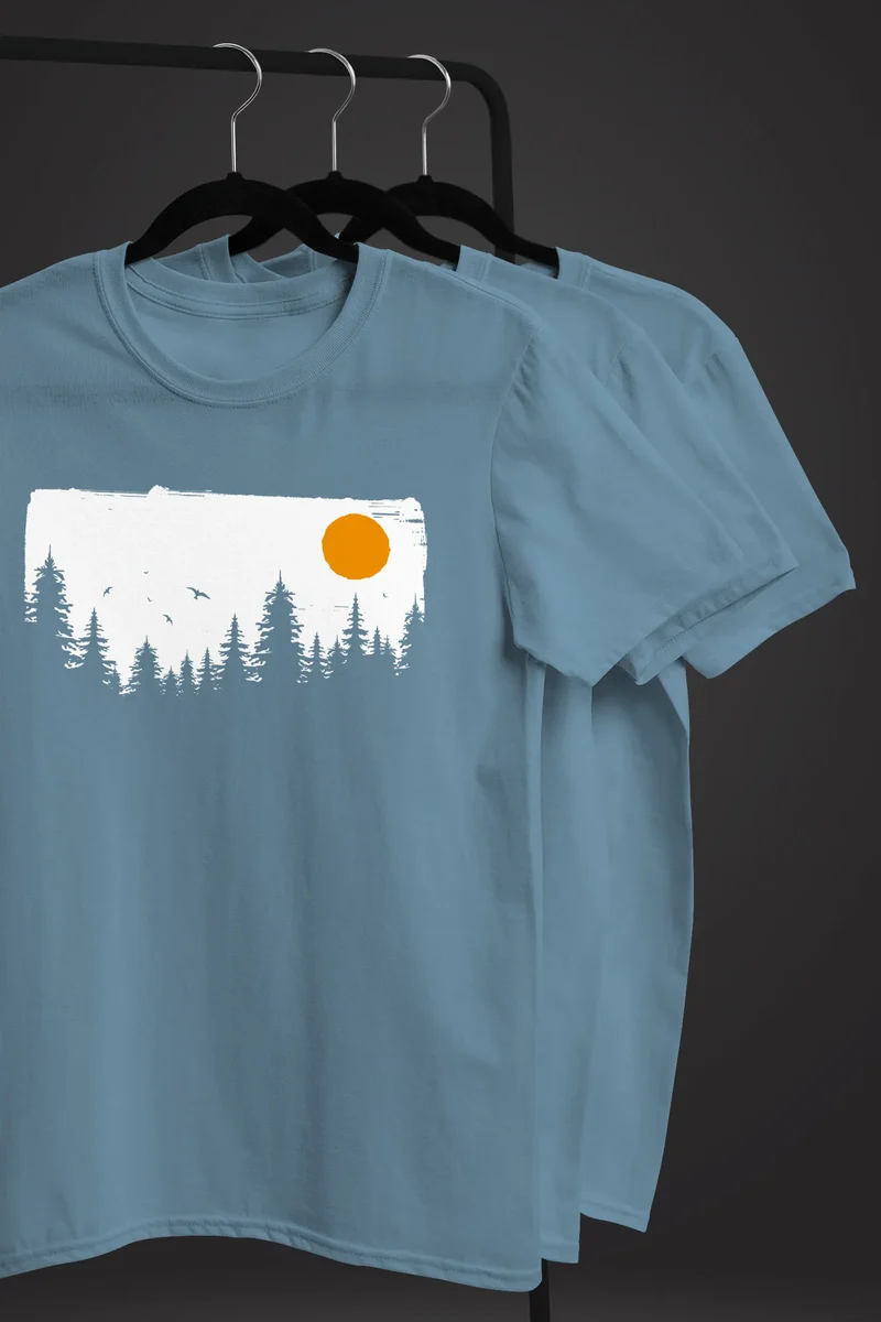 Herren T-Shirt Wald Bäume Outdoor Adventure Abenteuer Natur-Liebhaber Fashion Streetstyle