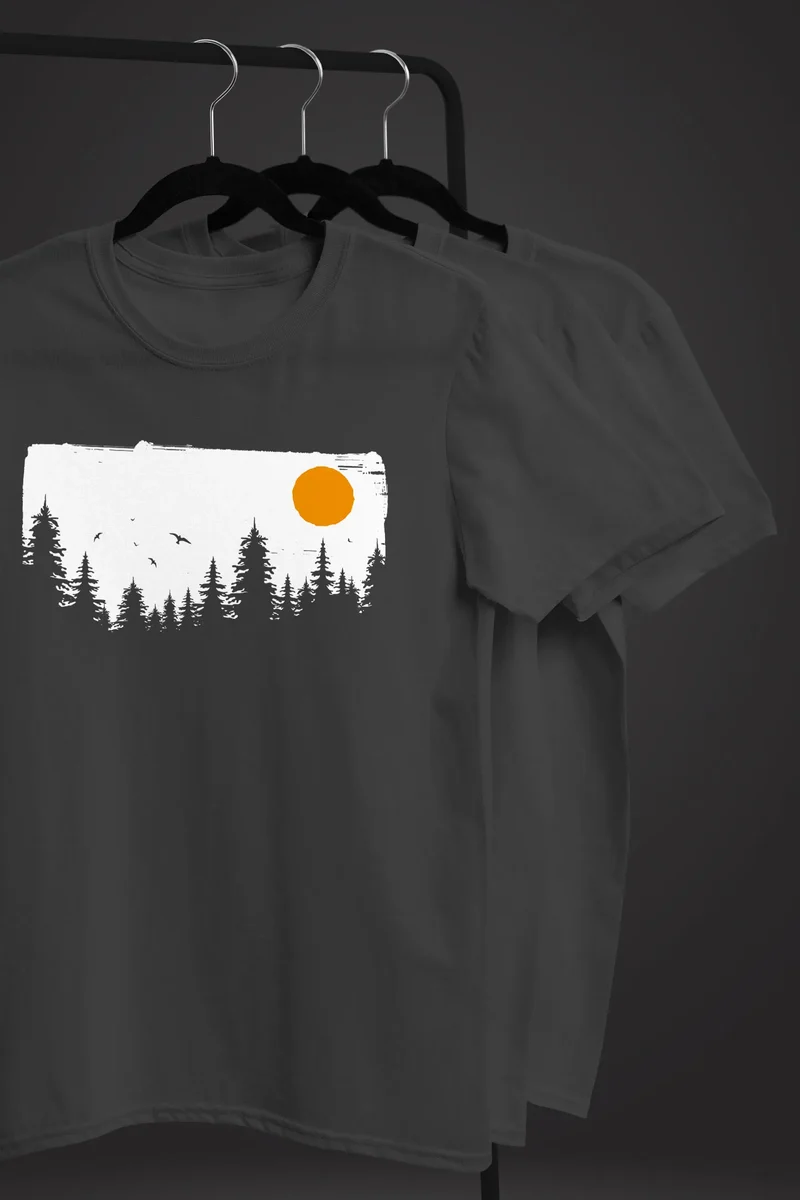 Herren T-Shirt Wald Bäume Outdoor Adventure Abenteuer Natur-Liebhaber Fashion Streetstyle
