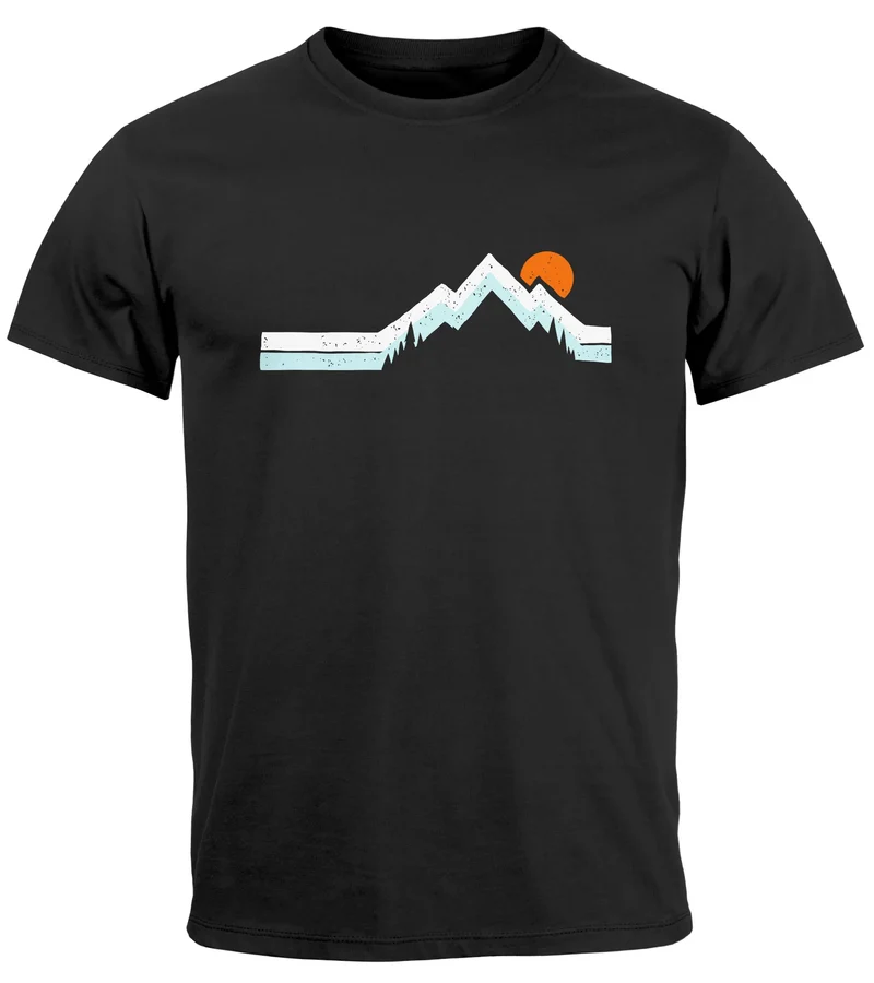 Herren T-Shirt Berg Wandern Natur Outdoor Printshirt mit Aufdruck Fashion Streetstyle