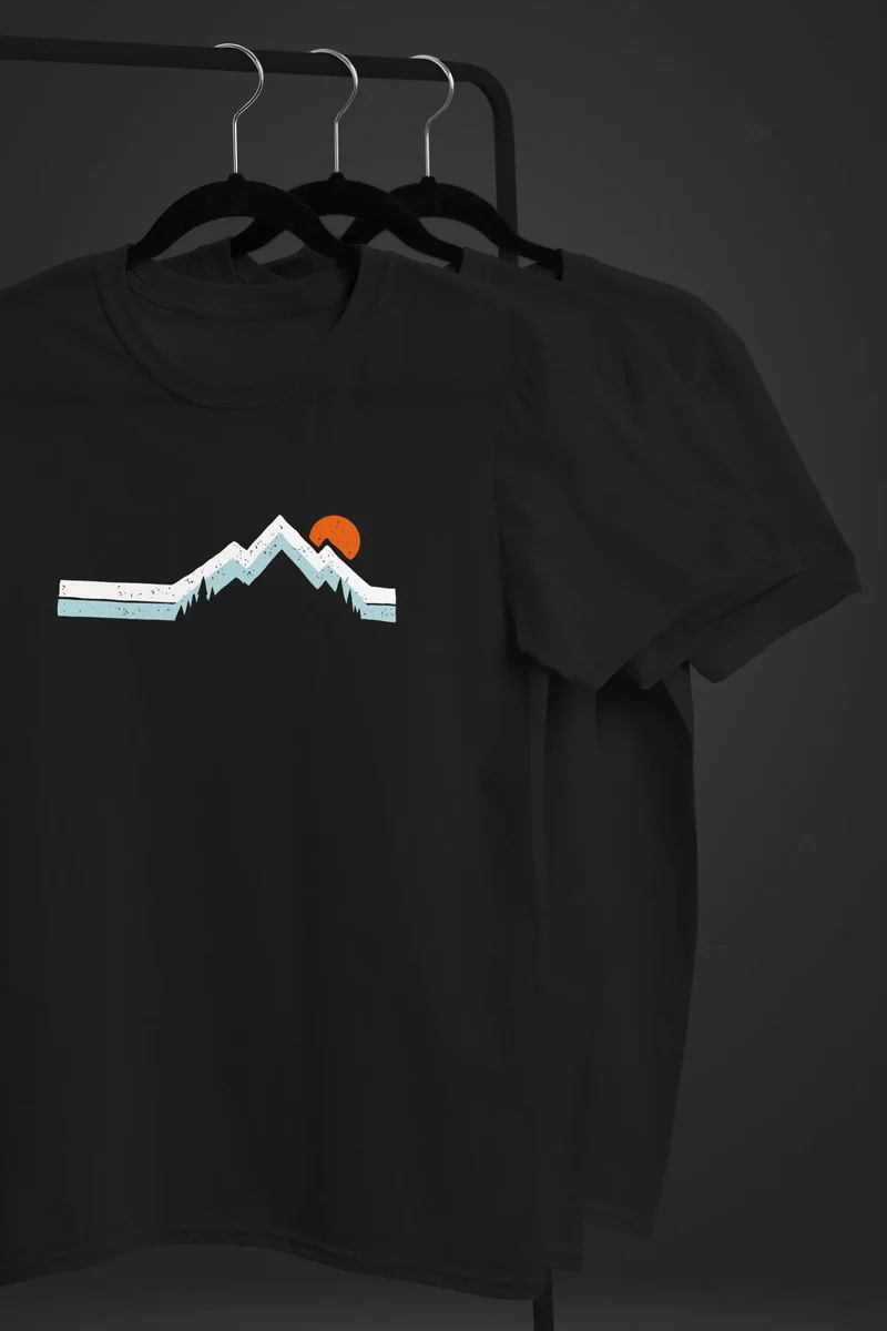 Herren T-Shirt Berg Wandern Natur Outdoor Printshirt mit Aufdruck Fashion Streetstyle