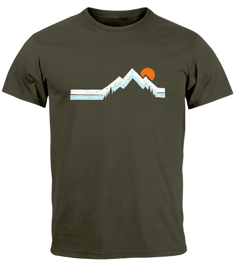 Herren T-Shirt Berg Wandern Natur Outdoor Printshirt mit Aufdruck Fashion Streetstyle