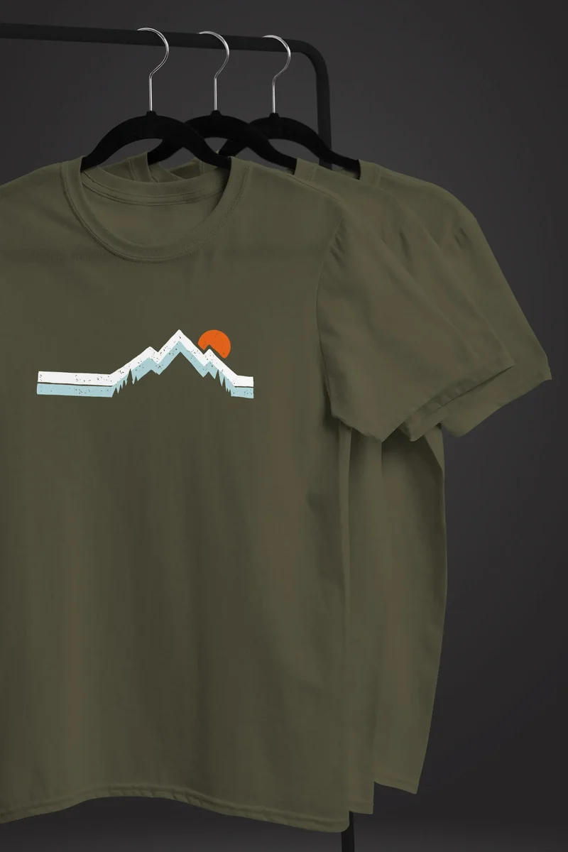 Herren T-Shirt Berg Wandern Natur Outdoor Printshirt mit Aufdruck Fashion Streetstyle