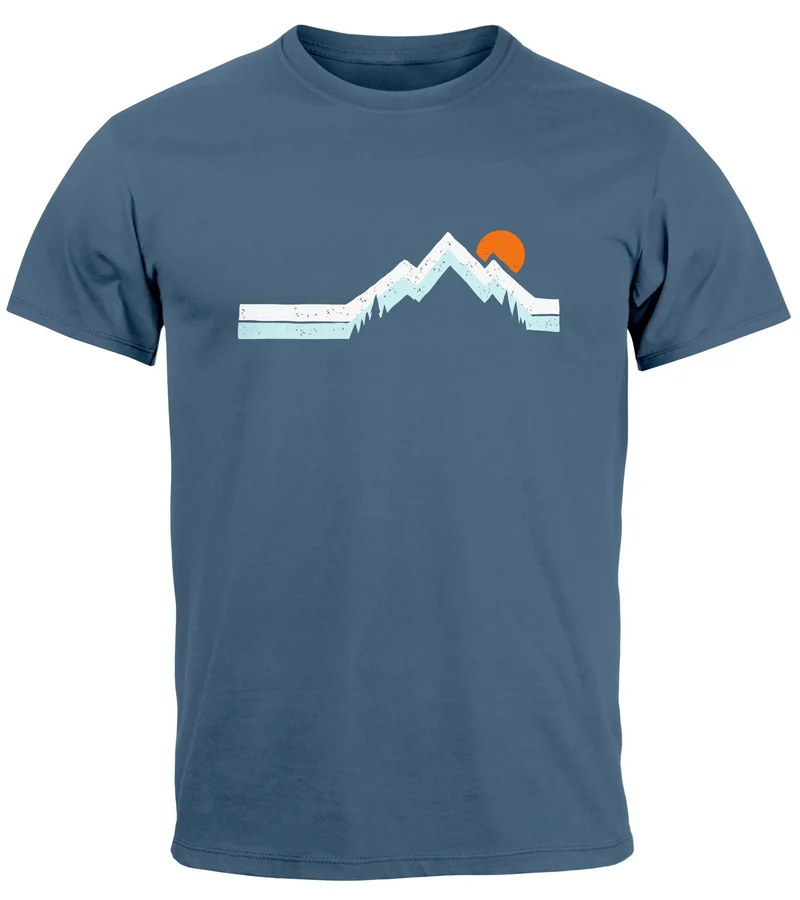 Herren T-Shirt Berg Wandern Natur Outdoor Printshirt mit Aufdruck Fashion Streetstyle