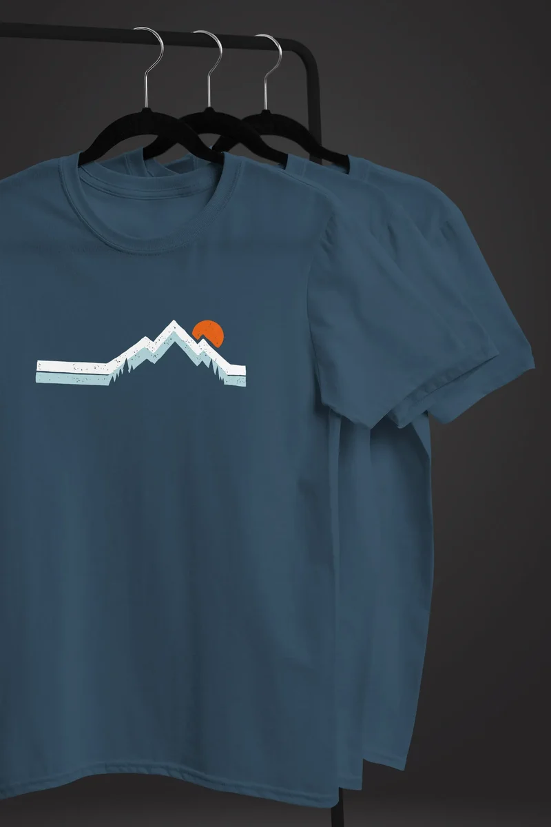 Herren T-Shirt Berg Wandern Natur Outdoor Printshirt mit Aufdruck Fashion Streetstyle