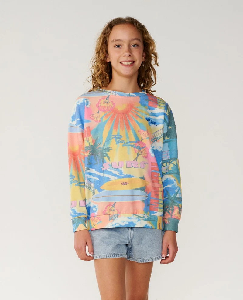 Surf Side Relaxed Crew FleeceGirl