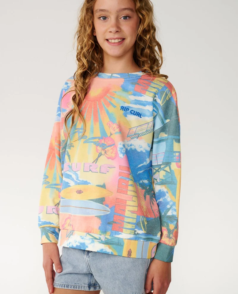 Surf Side Relaxed Crew FleeceGirl