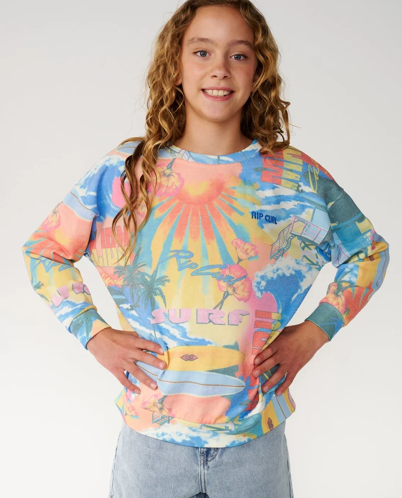Surf Side Relaxed Crew FleeceGirl