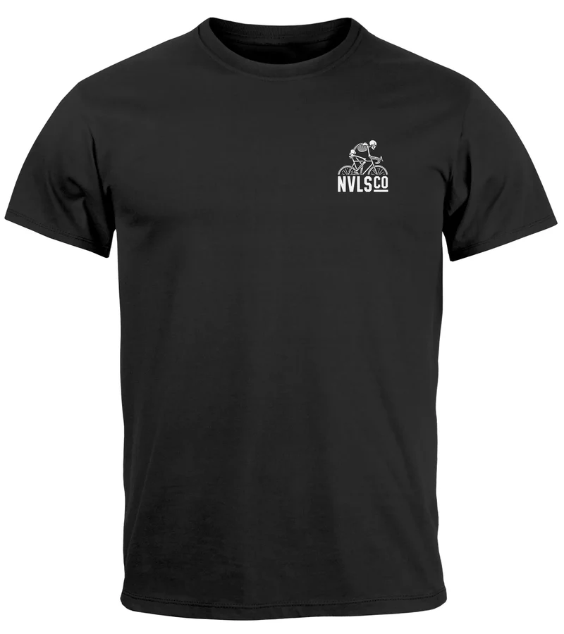 Herren T-Shirt Backprint Fahrrad Bike Afterwork Cycling Skelett Männer Fashion Streetstyle
