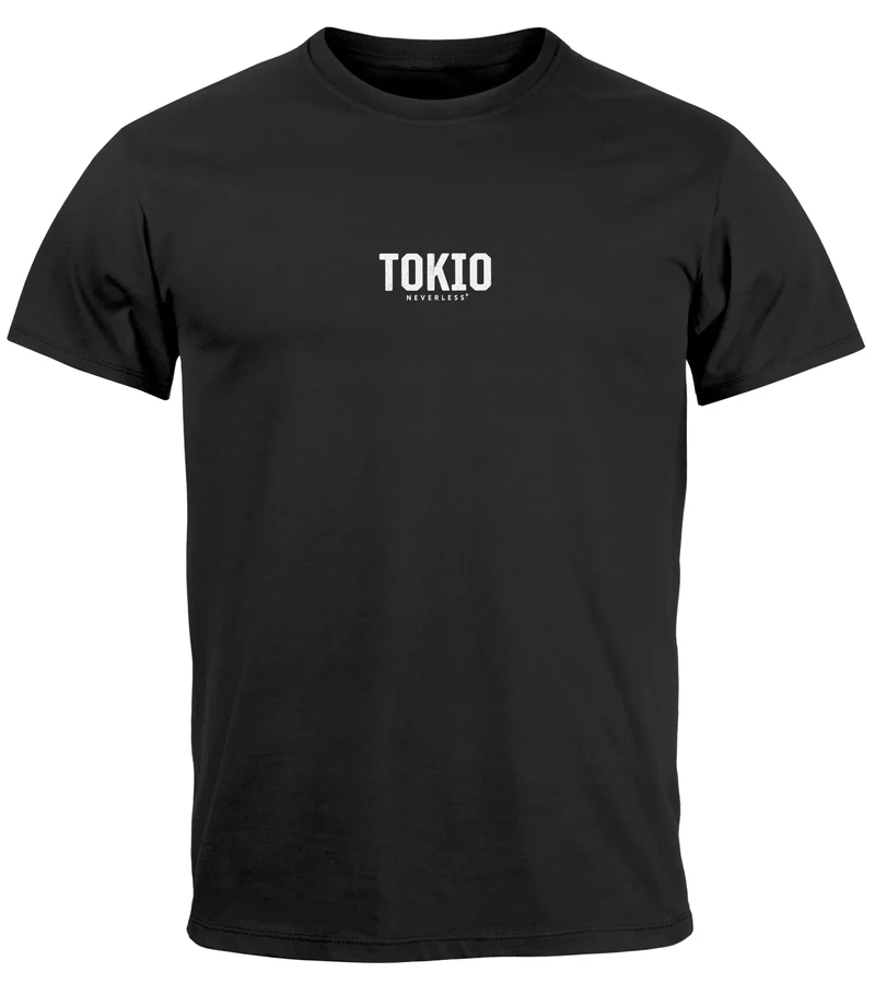 Herren T-Shirt Backprint Tokyo Japan Japanische Schriftzeichen Grafik Printshirt Fashion Streetstyle