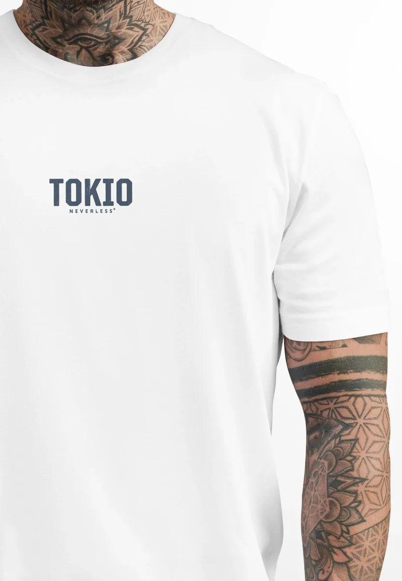 Herren T-Shirt Backprint Tokyo Japan Japanische Schriftzeichen Grafik Printshirt Fashion Streetstyle