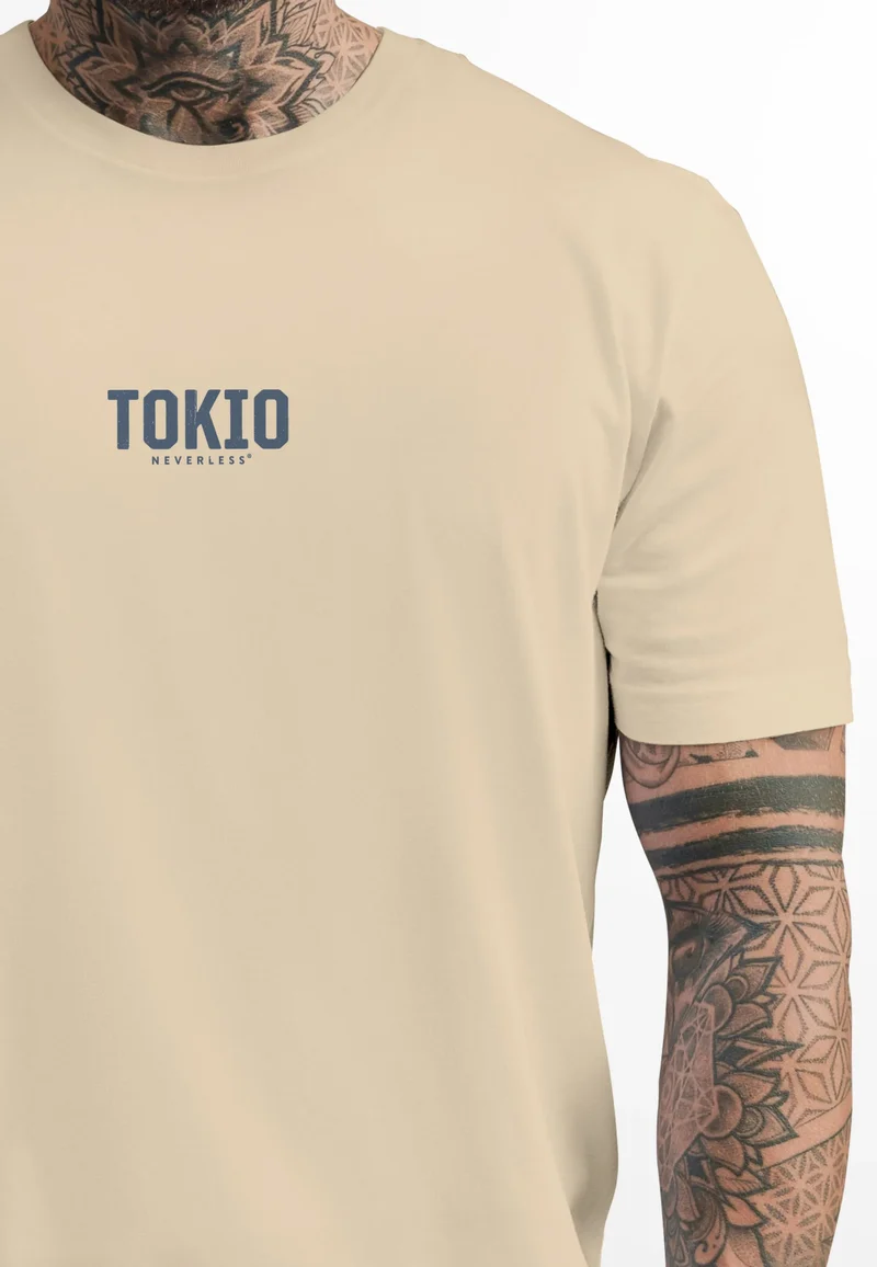 Herren T-Shirt Backprint Tokyo Japan Japanische Schriftzeichen Grafik Printshirt Fashion Streetstyle