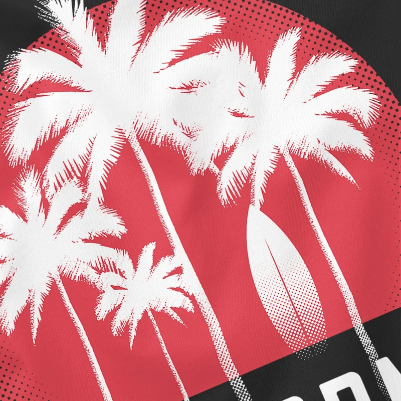 Herren T-Shirt California Palmen Santa Monica Beach Sommer Sonne Fashion Streetstyle