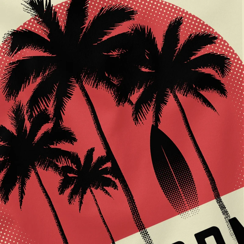 Herren T-Shirt California Palmen Santa Monica Beach Sommer Sonne Fashion Streetstyle