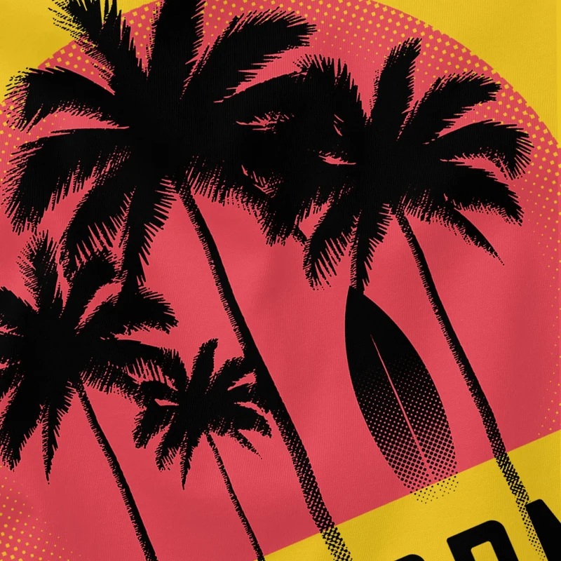 Herren T-Shirt California Palmen Santa Monica Beach Sommer Sonne Fashion Streetstyle