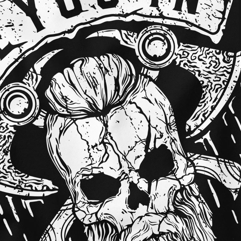 Herren T-Shirt See You in Valhalla Wikinger Totenkopf Skull Fashion Streetstyle